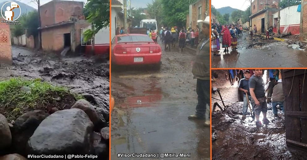 S.O.S. Michoacán: Tras lluvias torrenciales las calles de Tacuro se convierten en ríos (+Videos)