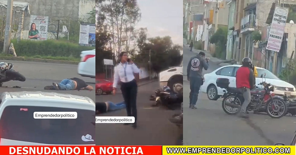 Dos motociclistas chocan entre si este jueves sobre la Av. Madero de Morelia