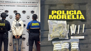 Detiene Policía Morelia a masculino con marihuana