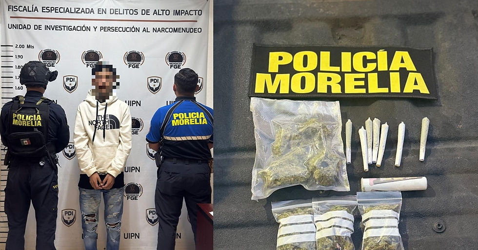 Detiene Policía Morelia a masculino con marihuana
