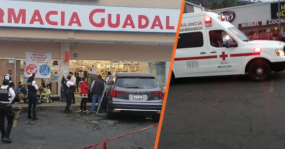 #Morelia: Se le acabó el camino y se estampó con la fachada de una Farmacia