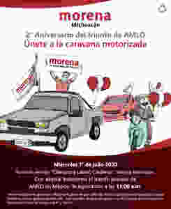#Morelia: Así será la caravana de carácter festivo y conmemorativo que organiza Morena