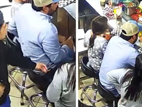 VIDEO: momento exacto del asalto a una lonchería de Jalisco; pequeña quiso mediar con el asaltante