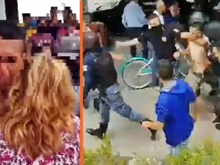 "Yo respondo"; Madre intenta salvar a su hijo ladrón de ser linchado (+Video)