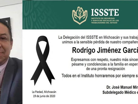Fallece otro médico michoacano por COVID-19; se trata del Director del ISSSTE en la Piedad