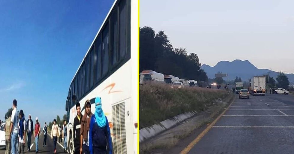 Normalistas de Tiripetío la vuelven hacer: retienen 3 autobuses en la Morelia - Pátzcuaro