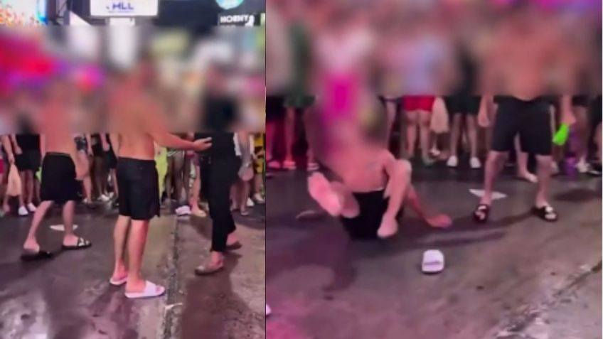 Acosaba a una mujer y termina aplastado y pisoteado por la gente