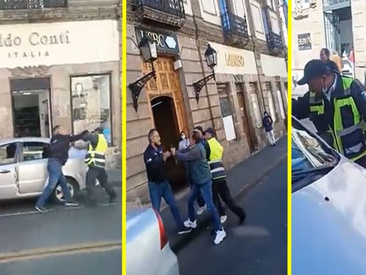 Morelia: Poli de tránsito y automovilista agarran la Av. Madero como ring (+Video)