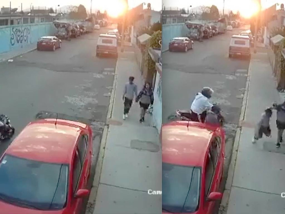 Hombre abandona a su novia durante un asalto en Ecatepec (video)