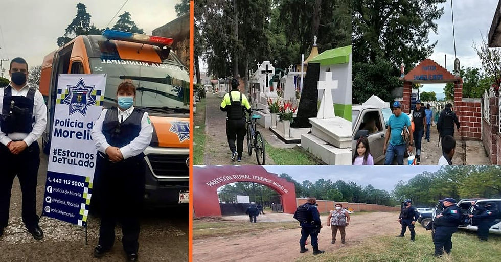 Mantiene Policía Morelia operativo por Día de Muertos; todos los panteones bajo vigilancia