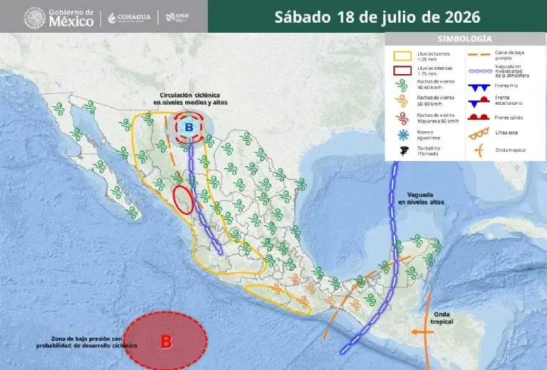 SMN alerta por posible formación de un ciclón tropical este SÁBADO al sur de Colima