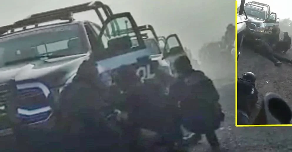 Difunden video del enfrentamiento de ayer entre policías y delincuentes en Cotija