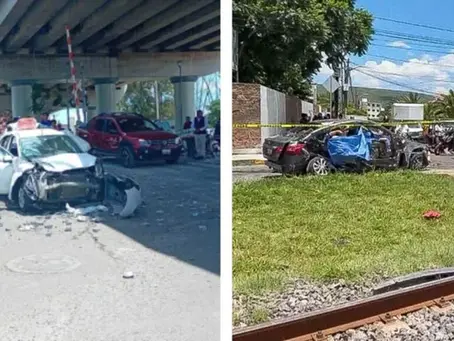 Difunden grabaciones que muestran el impacto de un tren contra varios vehículos en Irapuato.
