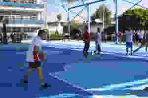 Inauguran rehabilitación de cancha de básquetbol de la Secundaria Técnica 6 de Acámbaro