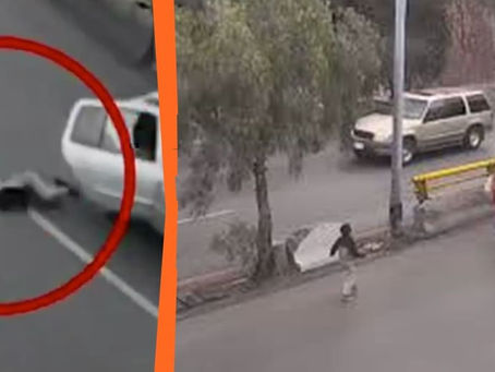 Niño sale 'volando' de auto en movimiento, en carretera de México (+Video)