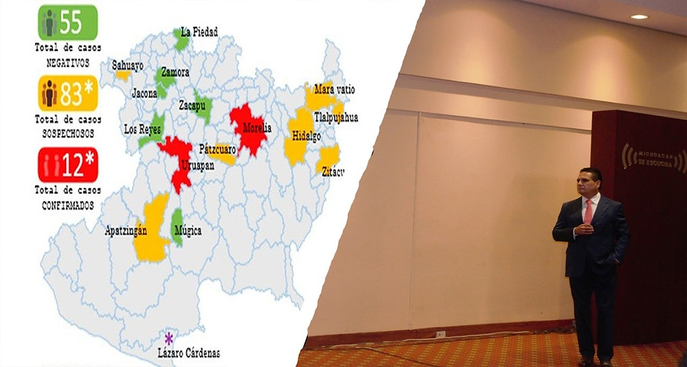 8 municipios de Michoacán en observación: 12 casos confirmados de Coronavirus y 12 sospechosos