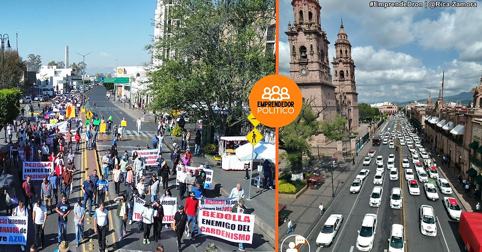 Viernes de caos en Morelia tras movilización de sindicatos contra el gobierno estatal