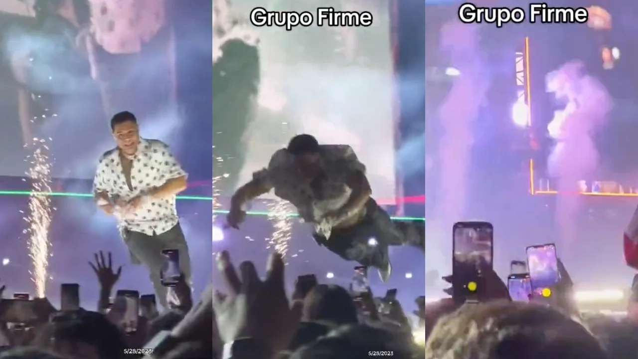 Video: Eduin Caz se lanza al público en un concierto, nadie lo atrapa y cae al suelo