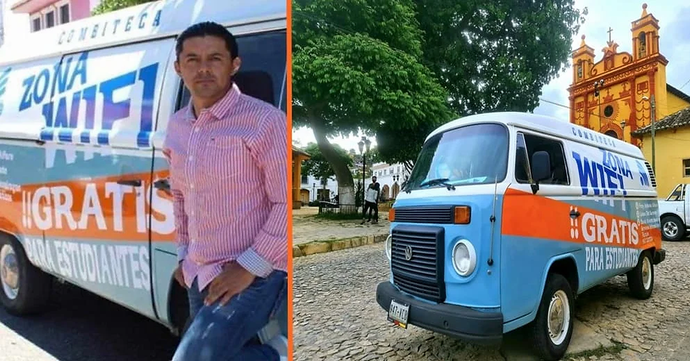 Tierno profe convirtió su combi en fuente de WiFi Gratis para chicos pobres (+Video)