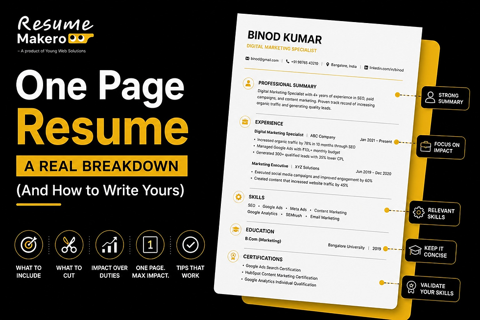 A Breakdown of a One Page Resume That Actually Works — And How to Write Yours