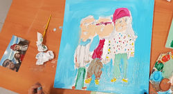 Retrato- pintura sobre tela- 1º ano