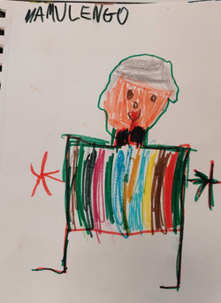 Estudos em desenho sobre mamulengos- 1º ano