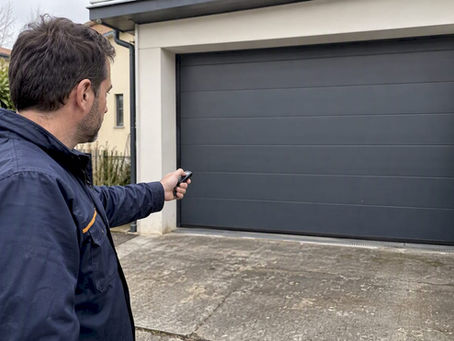 Il proprietario controlla che il cancello automatico sia chiuso