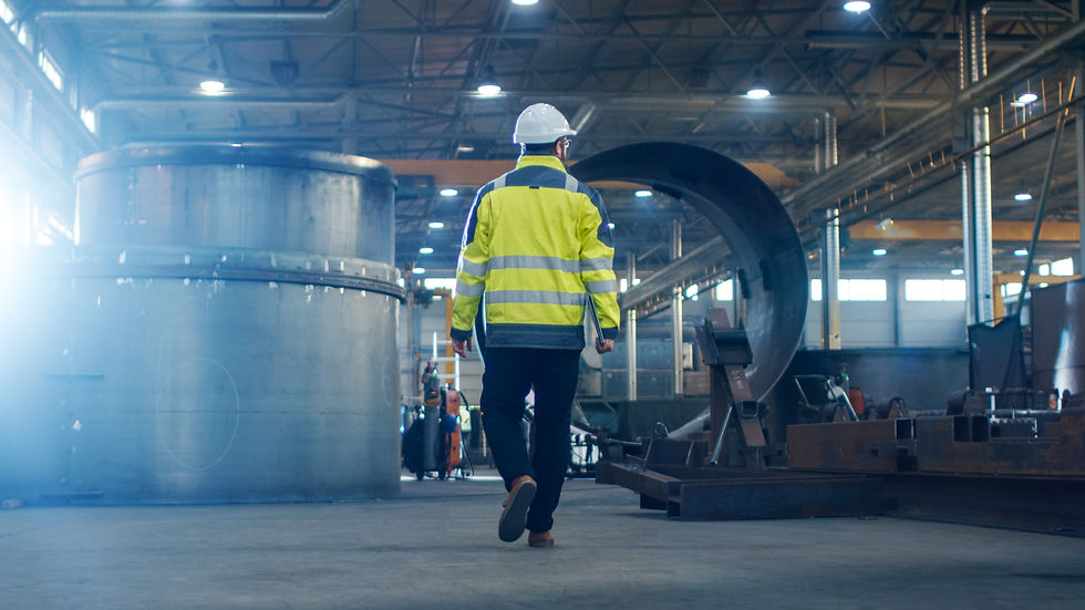Industrial Engineer in Hard Hat Wearing