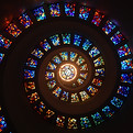 Image vitraux en spirale, cercle de la vie