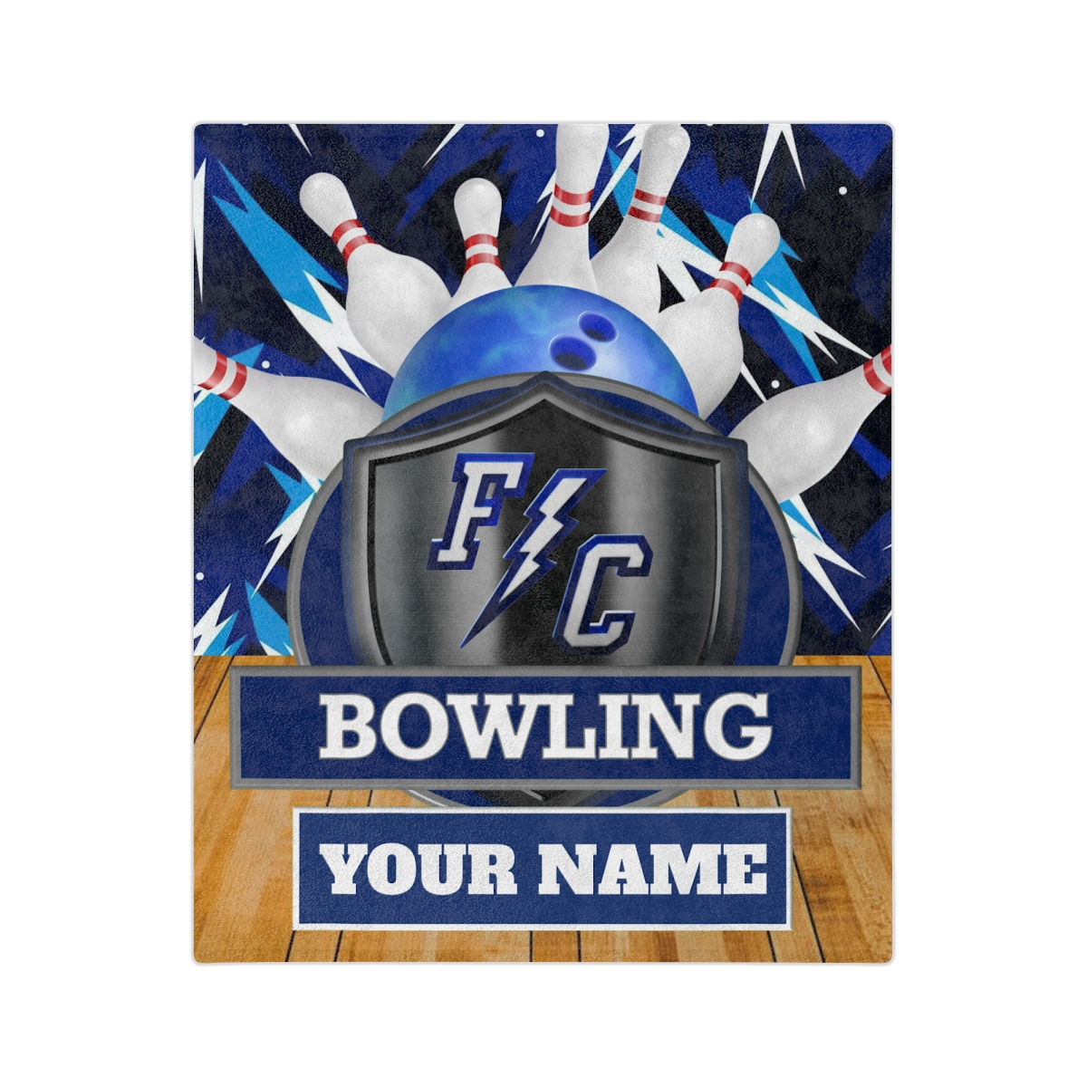 FC BOWLING 1.0 Velveteen Minky Blanket