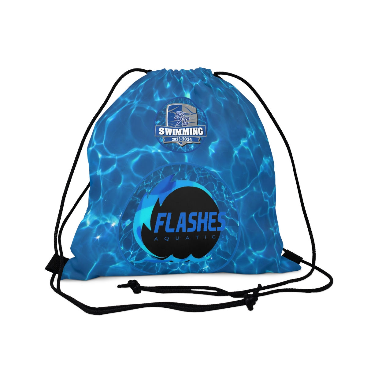 FLASHES SWIMMING Outdoor Drawstring Bag