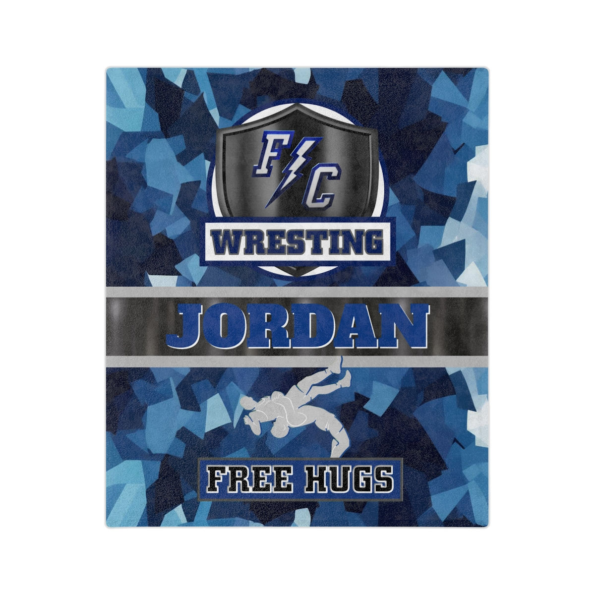 WRESTLING VERSION 1.2 Velveteen Minky Blanket 1 one sided 60X50 only