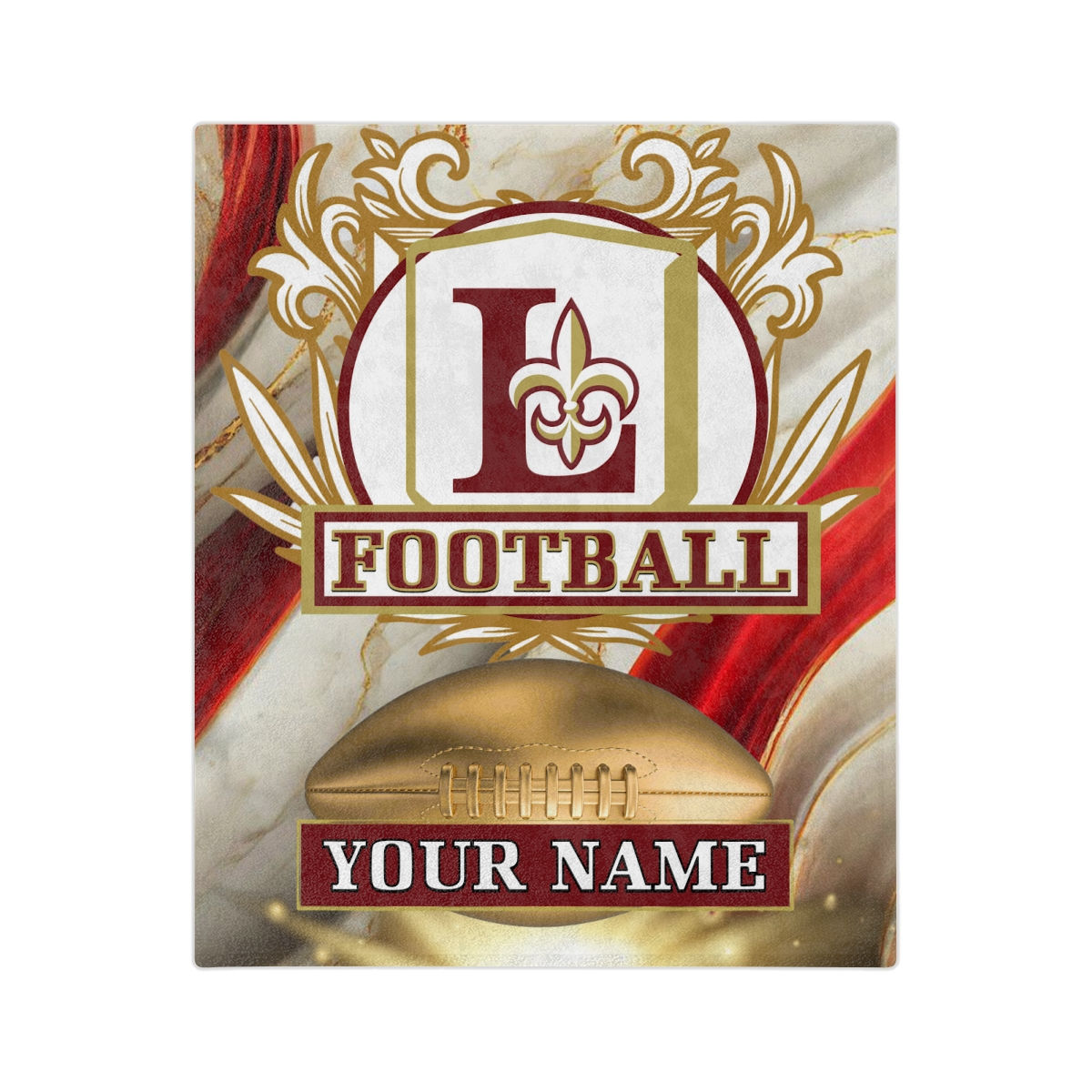 FOOTBALL LHS VERSION 1.0 Velveteen Minky Blanket
