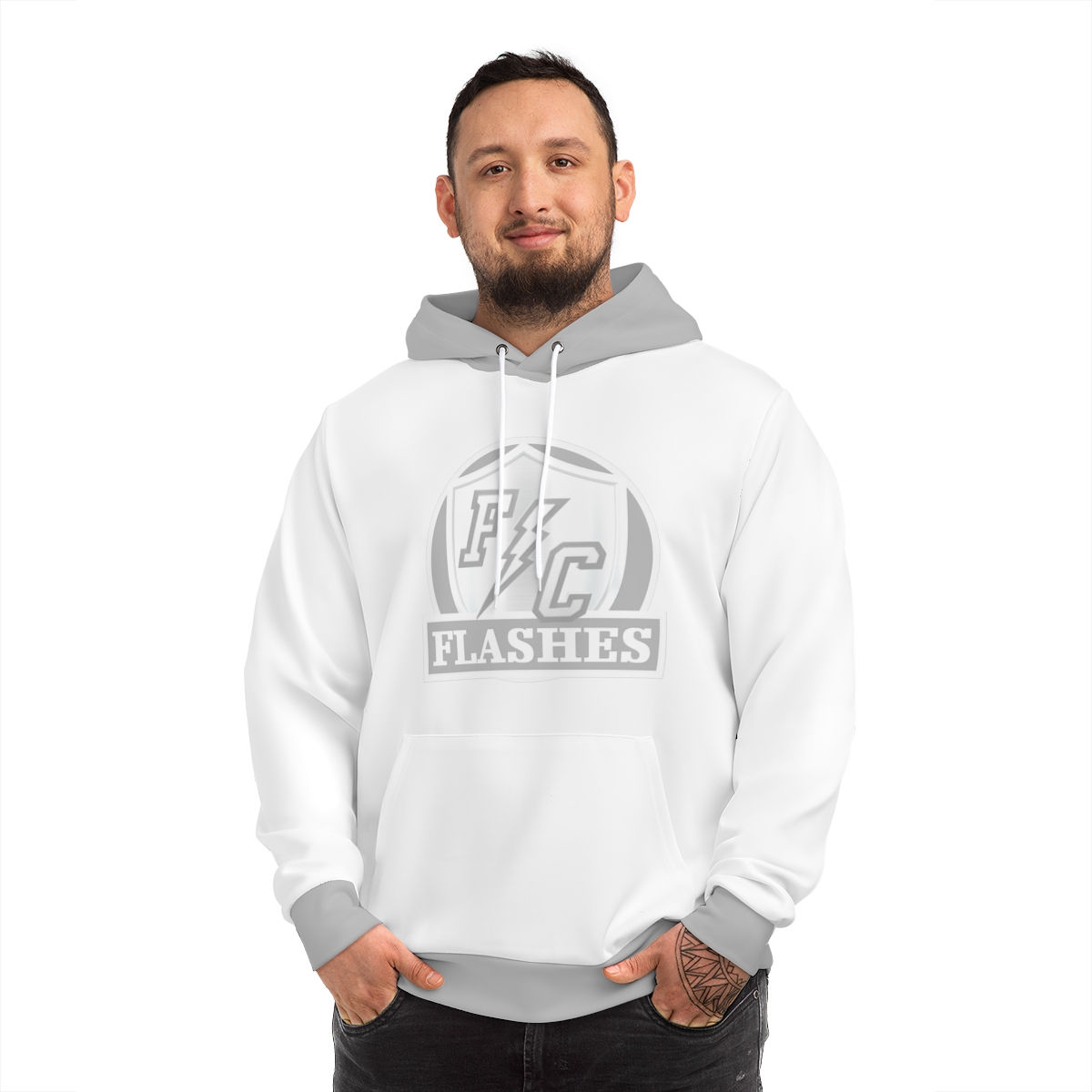 FC LIMITED EDITION WHITE & GRAY mens Fashion Hoodie (AOP)