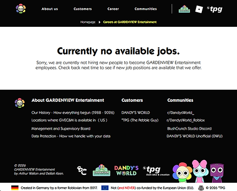 Karriere Seite von GARDENVIEW Entertainment (Un)Official Site (bzw. GARDENVIEW ENTMT Online)