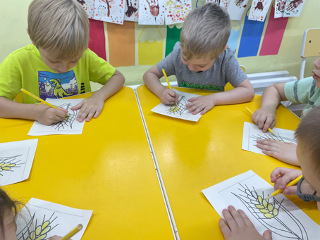 Рисование "колоски пшеницы"