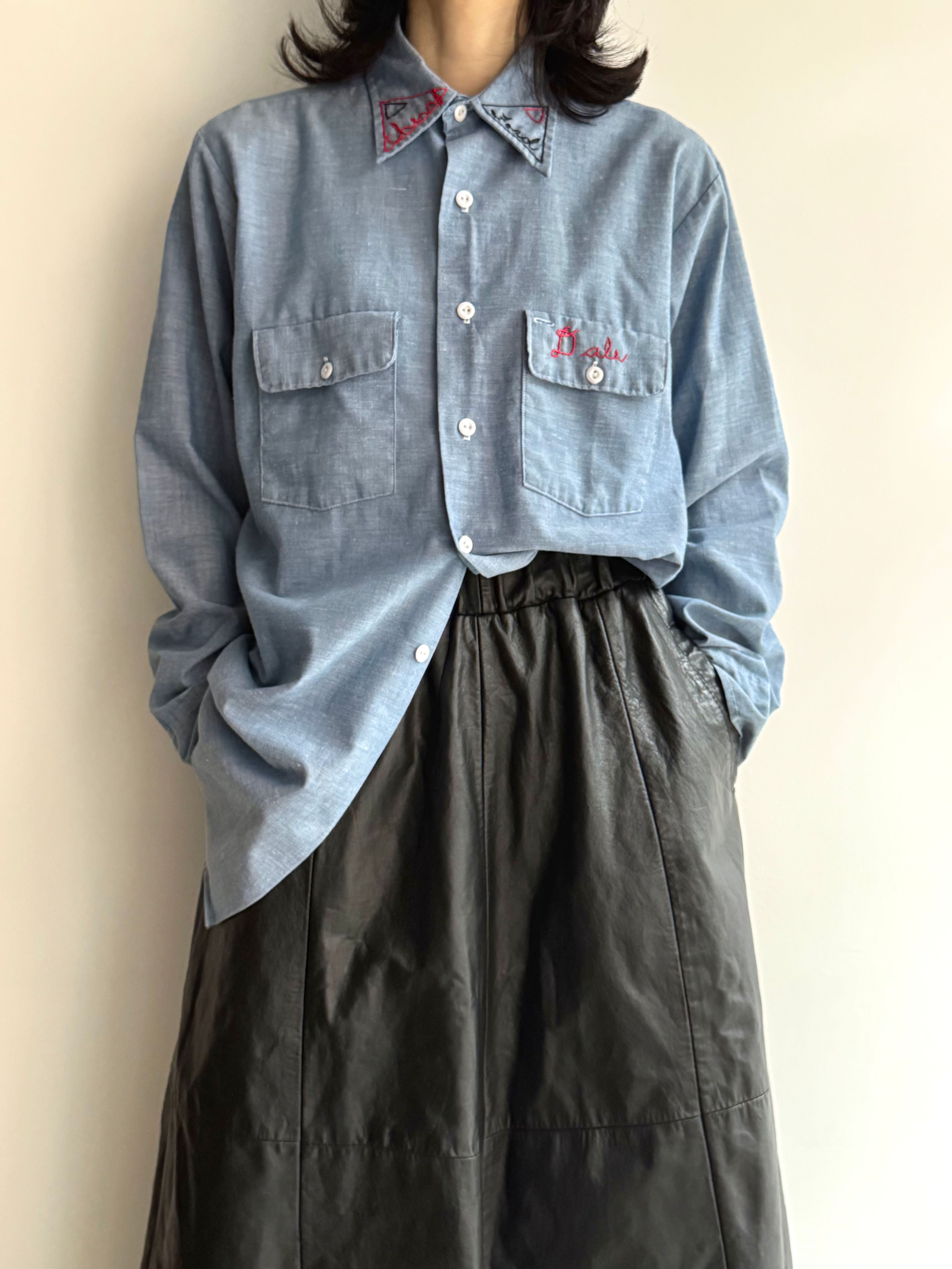 70's hand embroidered shirt