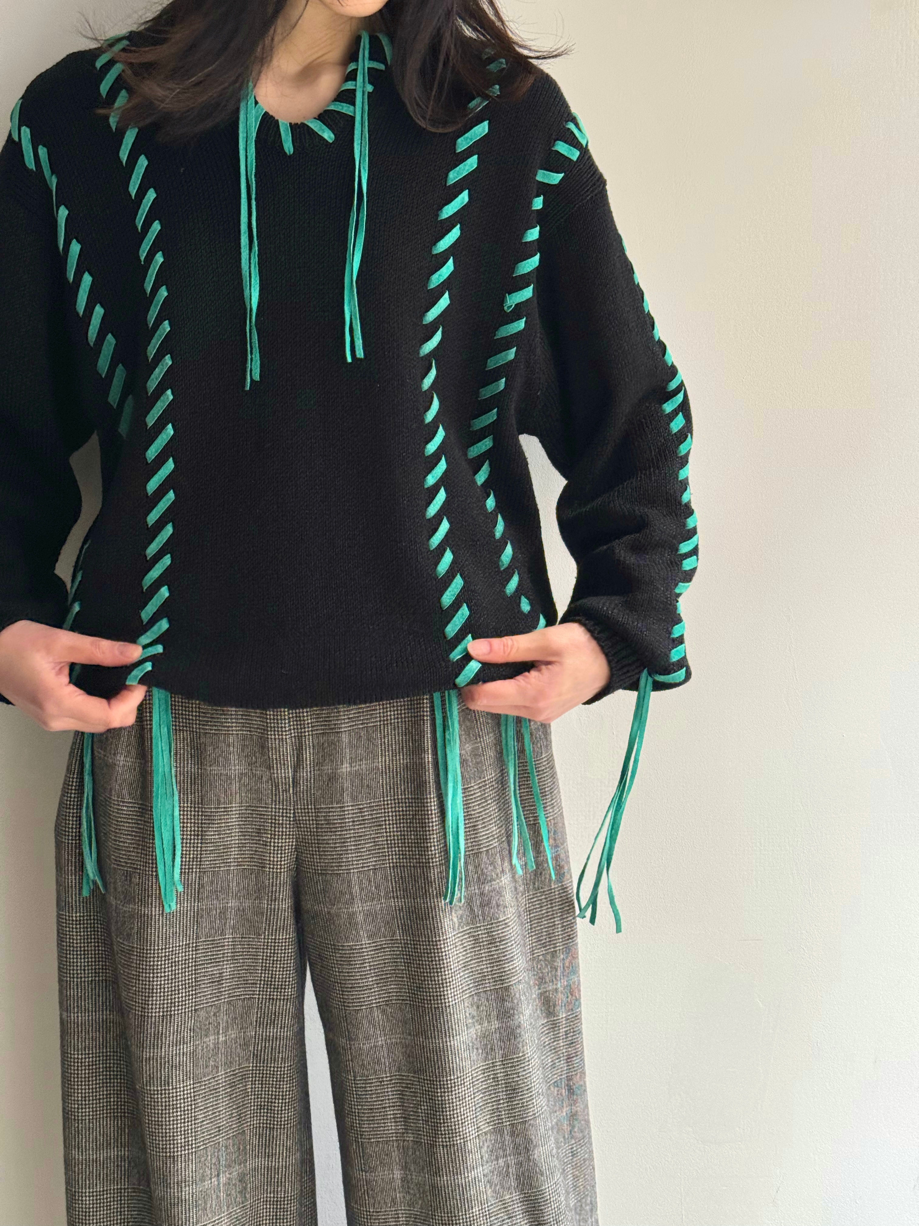 fringe design sweater