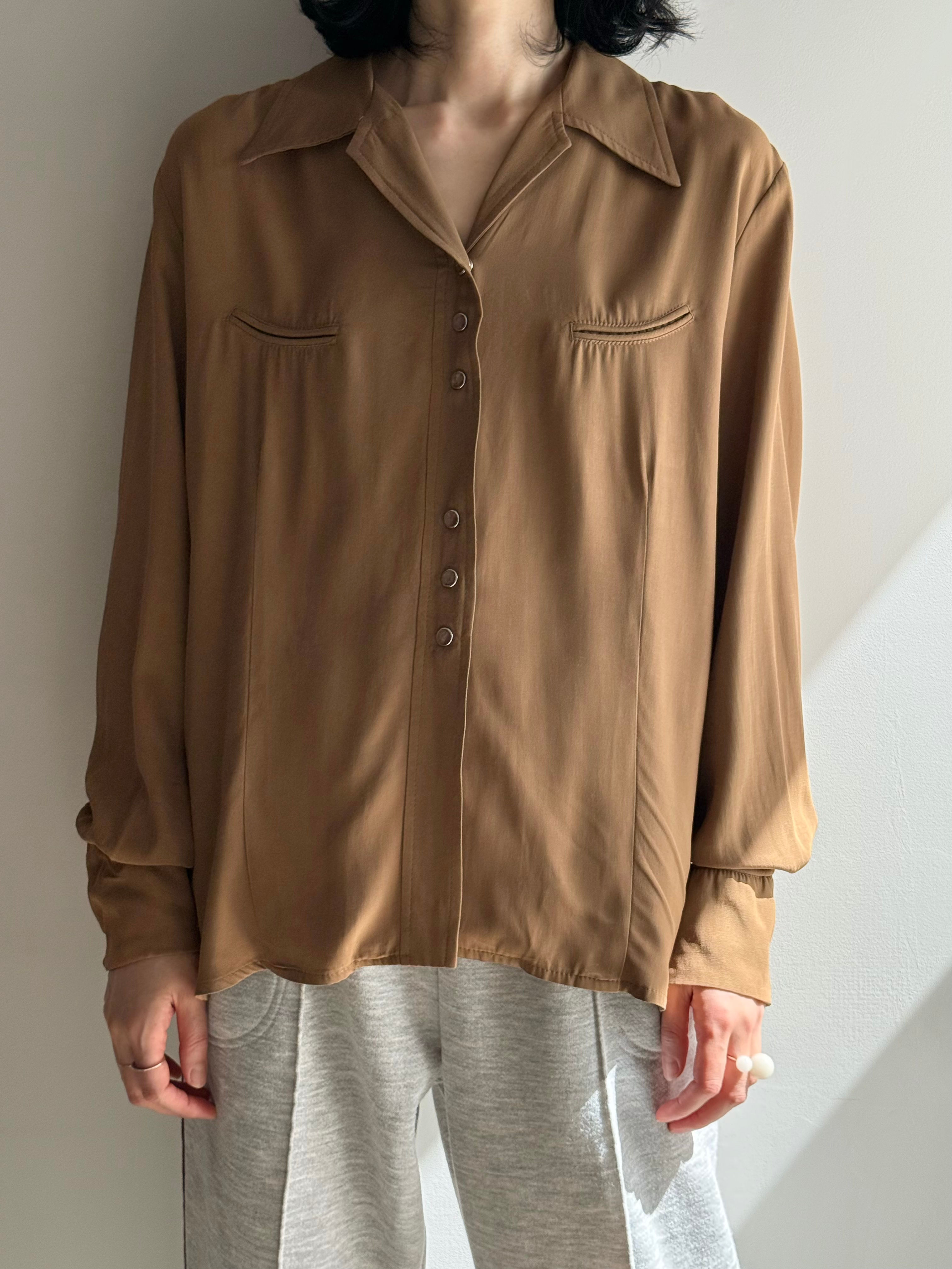 90's light brown western shirt