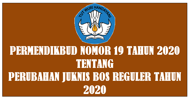 PERMENDIKBUD NOMOR 19 TAHUN 2020 TENTANG PERUBAHAN JUKNIS BOS REGULER TAHUN 2020
