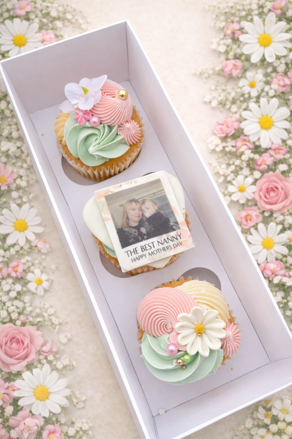 Mothers day - Nan 3 pack photo cupcakes