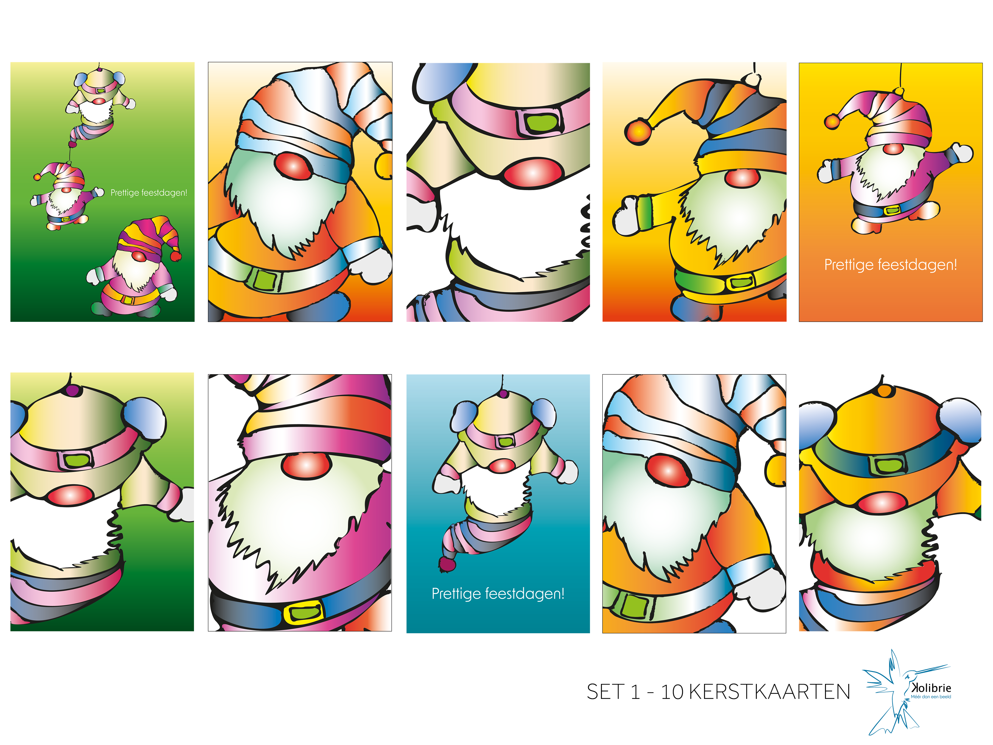 10 kerstkaarten -SET 1