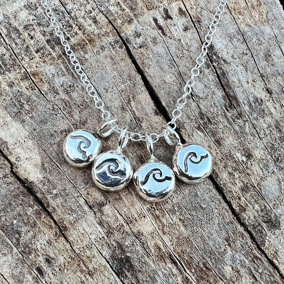 Thumbnail: Wave Pebble Charm Necklace