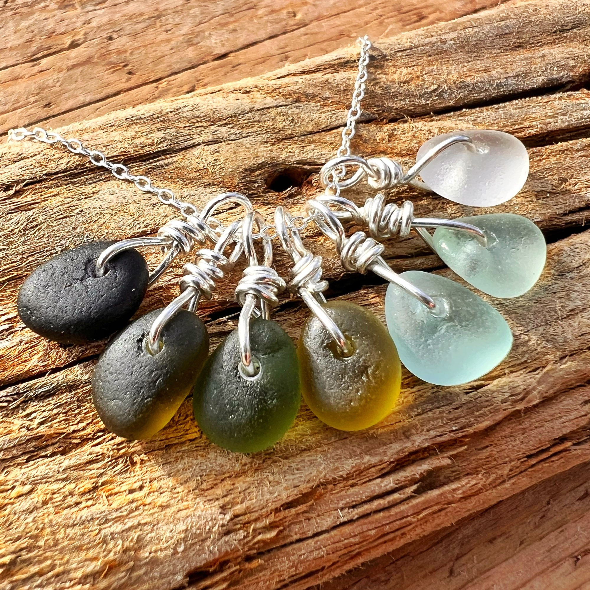 Dorset Sea Glass and Silver Necklace
