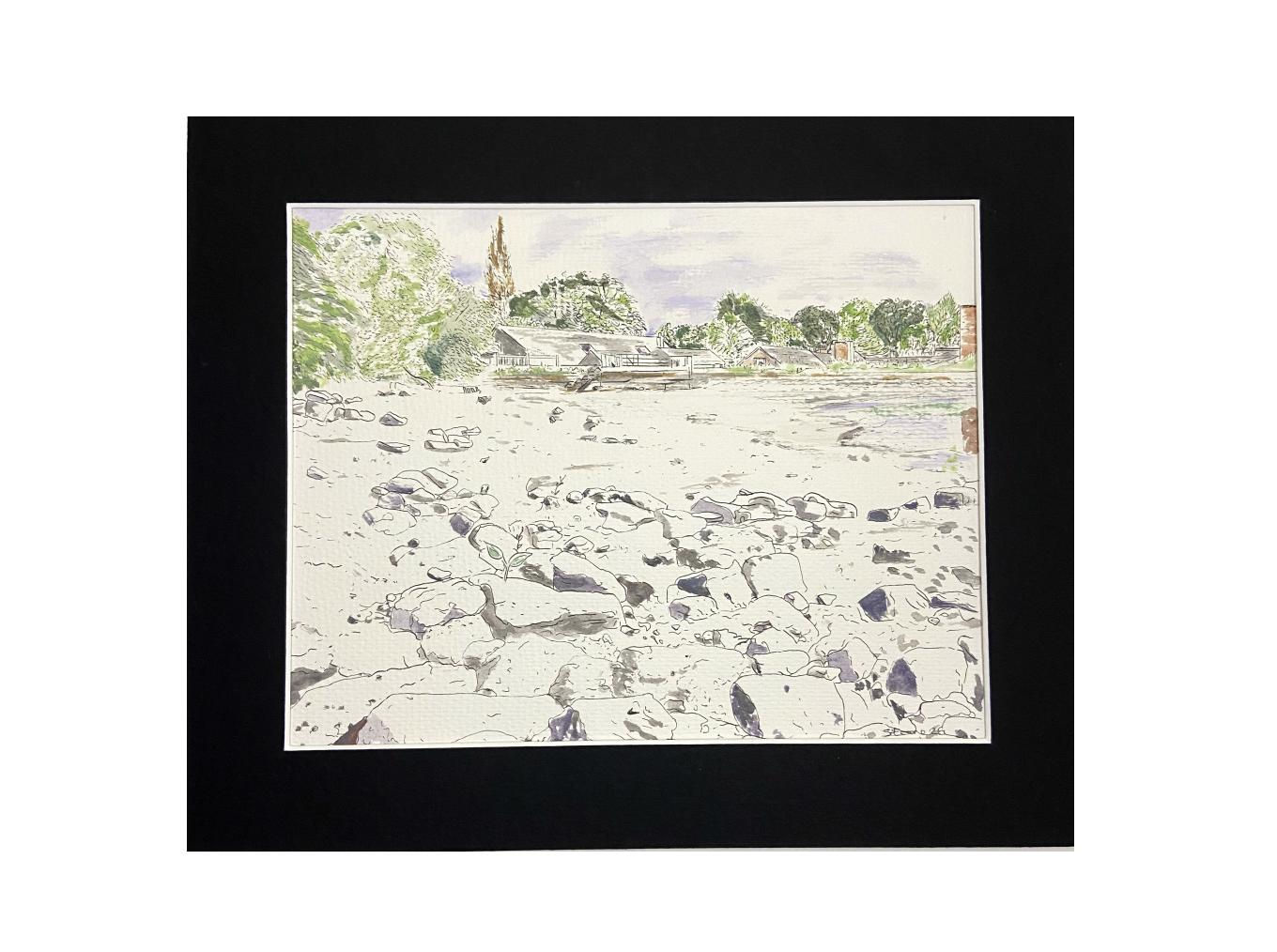 Pen Drawing With Acrylic -Dry Reservoir-Abbeydale Industrial Hamlet