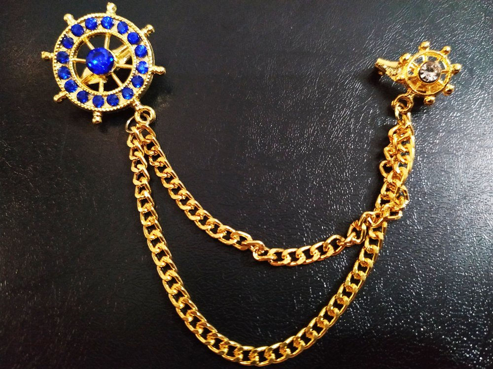Chain Pin Brooch for Men and Women