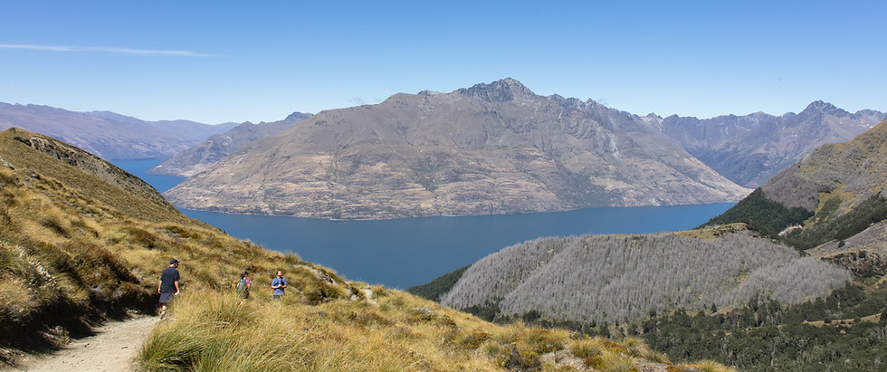 Wanderweg zum Ben Lomond mit traumhaftem Blick auf den Lake Wakatipu und die Berge rund um Queenstown