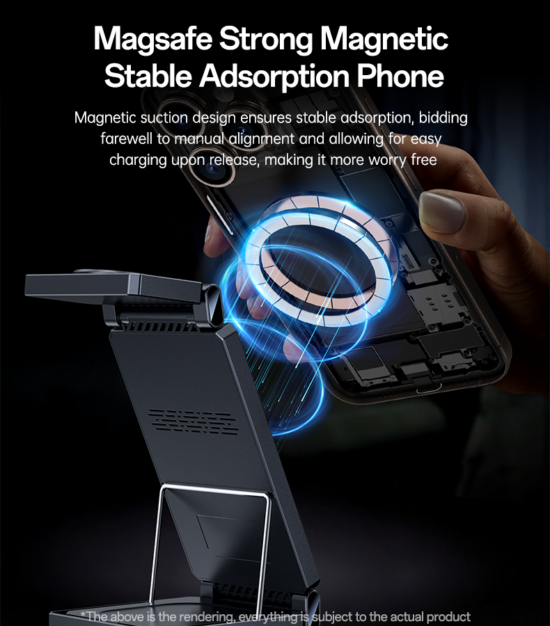 الصورة المصغرة: DS25 3-in-1 Foldable Magnetic Wireless Charging Station(Black)