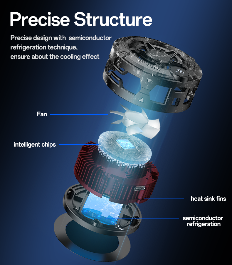 Thumbnail: C226 Semiconductor Refrigeration Magnetic Universal Phone Radiator(Black)