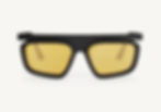 Flat Top sunglasses with a black flat‑top rectangular frame and yellow lenses, front view on a white background.